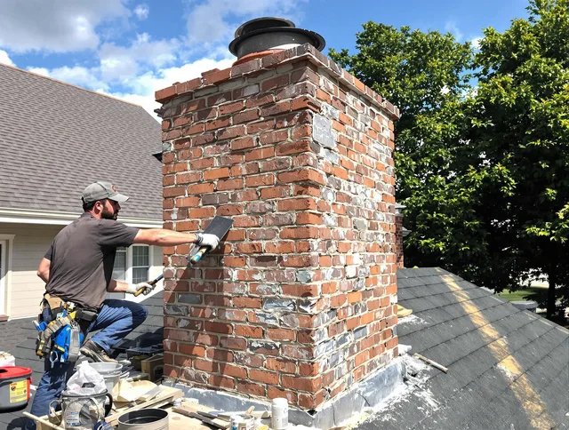 Completed chimney rebuild by Westlake Chimney Sweep in Westlake, OH