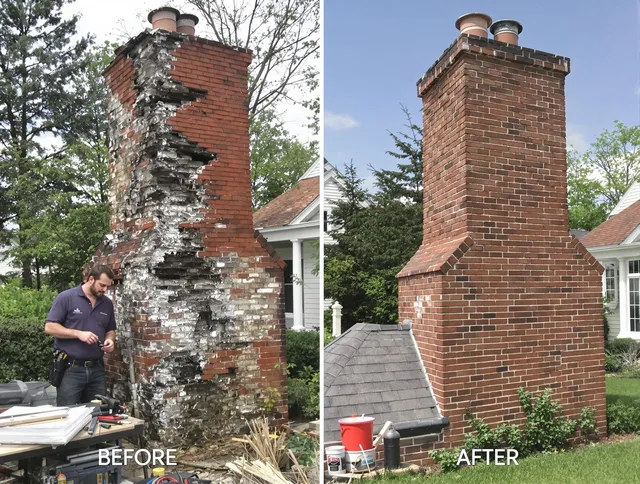 Westlake Chimney Sweep performing a full chimney restoration in Westlake, OH