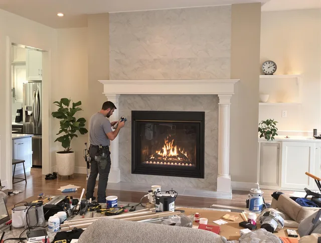 Newly installed fireplace by Westlake Chimney Sweep in Westlake, OH