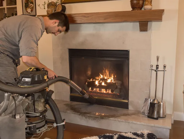 Routine fireplace upkeep by Westlake Chimney Sweep in Westlake, OH