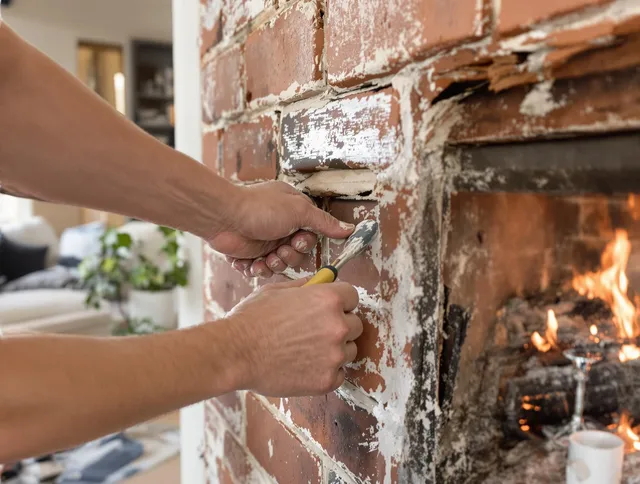 Routine fireplace repair by Westlake Chimney Sweep in Westlake, OH