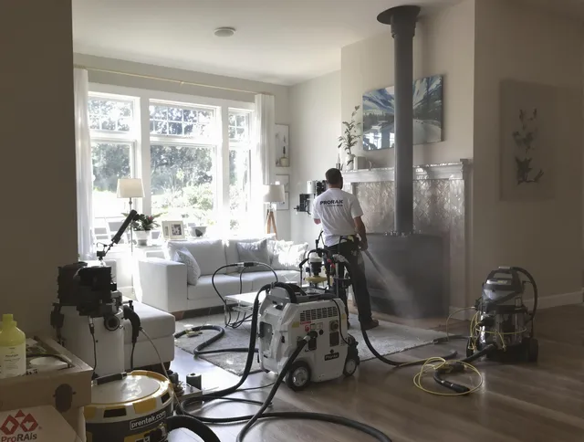 Soot removal service by Westlake Chimney Sweep for a fireplace in Westlake, OH